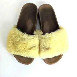 Soul Cork Fluffy Slides 9.5